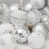 24Pcs White Mixed Christmas Tree Decoration Christmas Balls Party Window Home Furn Christmas Hanging Ball Ornament Decor