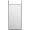 Door Mirror Black 15.7"x31.5" Glass and Aluminum