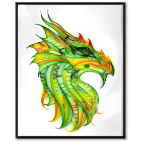 Quilted Paper Painting Creative Handmade Crafts (Option: Green war dragon-Basic)