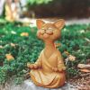 1pc Whimsical Cat Sculpture, Buddha Meditating Cat Statue, Cat Lover Gifts, Fairy Garden Animals, Decorations For Patio Yard Lawn Porch Desktop