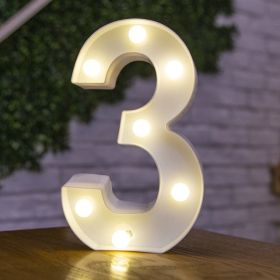 Alphabet Letter LED Lights Luminous Number Lamp Decor Battery Night Light for home Wedding Birthday Christmas party Decoration (Type: 3)