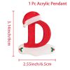 A-Z Cartoon Christmas Hat Letters Acrylic Pendants for Xmas Tree Merry Christmas Decoration for Home Navidad Natal Noel