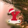 A-Z Cartoon Christmas Hat Letters Acrylic Pendants for Xmas Tree Merry Christmas Decoration for Home Navidad Natal Noel