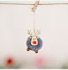 Cute Felt Wooden Elk Christmas Tree Decorations Hanging Pendant Deer Craft Ornament Christmas Decorations for Home