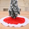 38cm Snowy White Christmas Tree Skirt Plush Faux Fur Xmas Trees Carpet Mat Ornaments For 2024 New Year Home Party Decoration