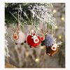 Cute Felt Wooden Elk Christmas Tree Decorations Hanging Pendant Deer Craft Ornament Christmas Decorations for Home