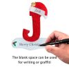 A-Z Cartoon Christmas Hat Letters Acrylic Pendants for Xmas Tree Merry Christmas Decoration for Home Navidad Natal Noel