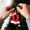 A-Z Cartoon Christmas Hat Letters Acrylic Pendants for Xmas Tree Merry Christmas Decoration for Home Navidad Natal Noel