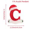 A-Z Cartoon Christmas Hat Letters Acrylic Pendants for Xmas Tree Merry Christmas Decoration for Home Navidad Natal Noel