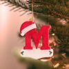 A-Z Cartoon Christmas Hat Letters Acrylic Pendants for Xmas Tree Merry Christmas Decoration for Home Navidad Natal Noel